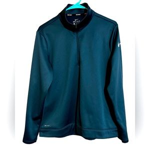 NIKE Dri-FIT Half-Zip Golf Top Pullover - Large Long Sleeve Blue/Green In Color